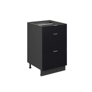 Vicco Mobiletto base per cucina Nero a righe 50 cm senza piano di lavoro