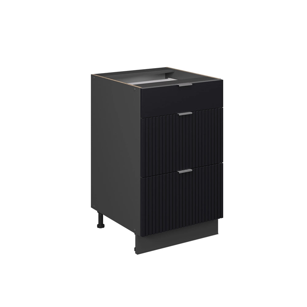 Vicco Mobiletto base per cucina Nero a righe 50 cm senza piano di lavoro