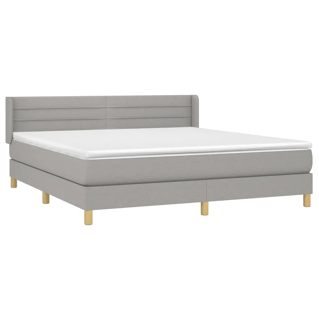 Giroletto a Molle con Materasso Grigio Chiaro160x200 cm Tessutocod mxl 74404