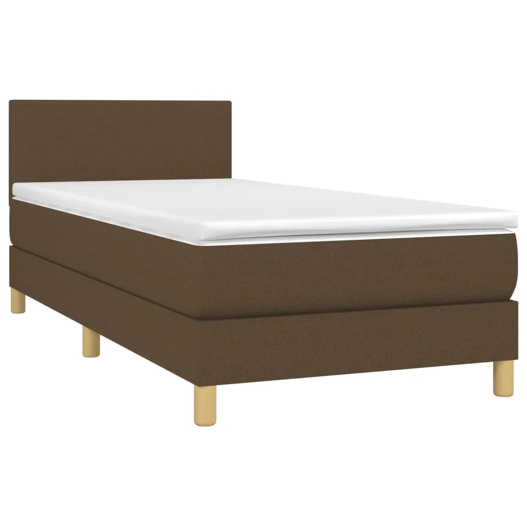 Giroletto a Molle con Materasso Marrone Scuro 90x190cm Tessuto 3140420