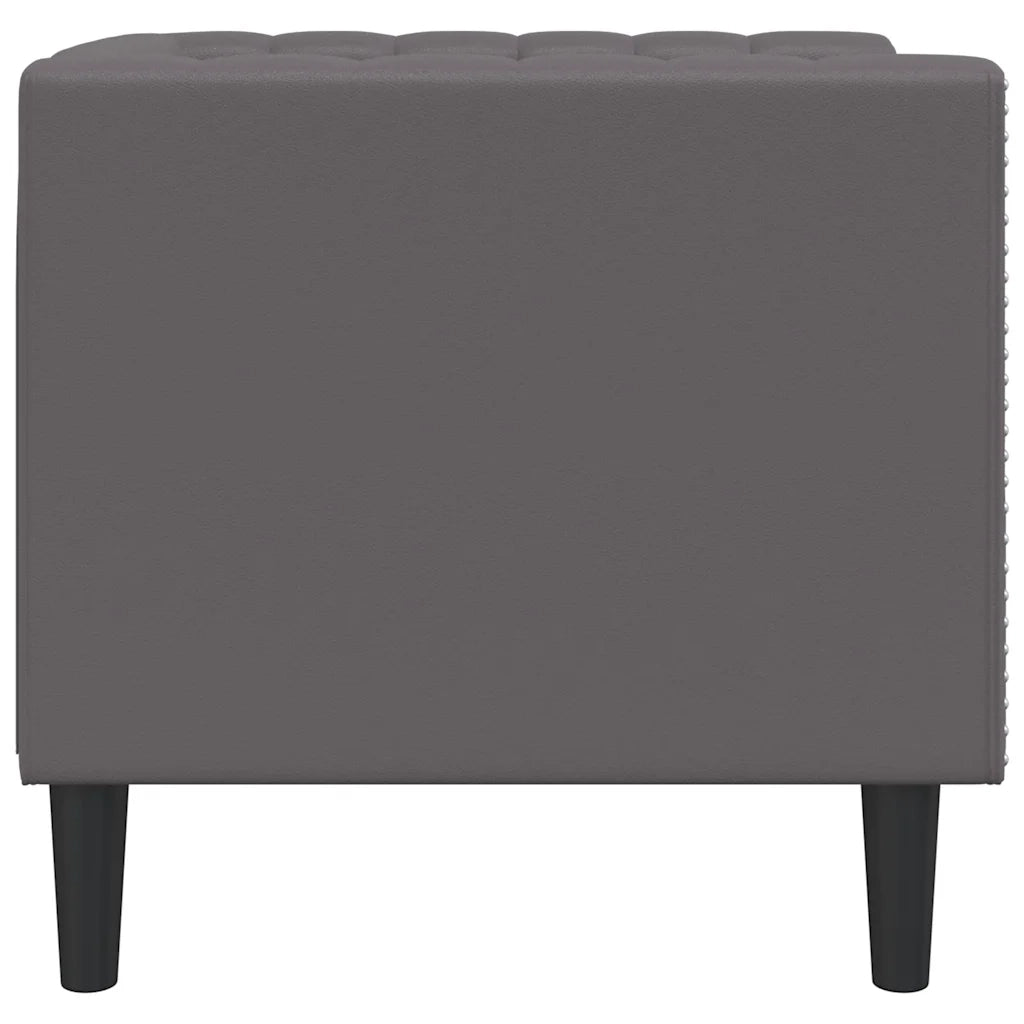 Divano Sedia-Poltrona Chesterfield Grigia in Similpelle