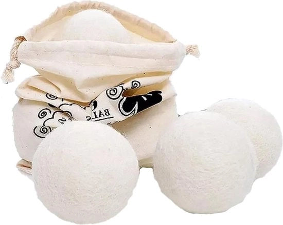 Palline di lana riciclabili - Set da 6 pezzi per ammorbidimento naturale e accelerazione del tempo di asciugatura.