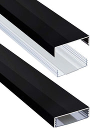 Cavo di protezione in alluminio piano nero lucido 50mm x 15mm - Gestione cavi - Guida cavi - 2020 prodotto - 40cm