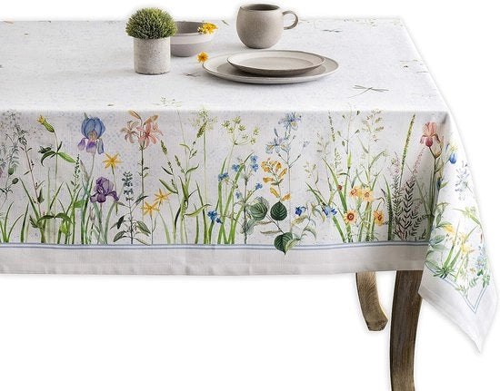 Tessuto per tavolo in cotone 100%, per cucina, sala da pranzo, tavolo, decorazione feste, matrimoni, primavera/estate (rettangolare, 160 cm x 220 cm)