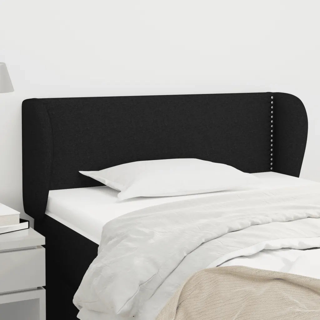 Testiera | Testata ad Orecchio Nera 83 x 23 x 78/88 cm in Tessuto