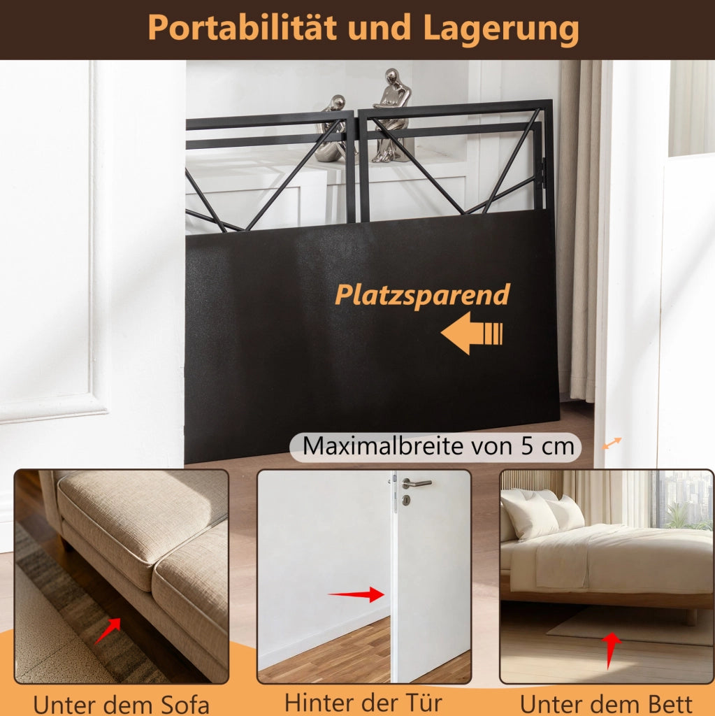 Scrivania pieghevole in MDF nero 99x50x75 cm, salvaspazio e versatile