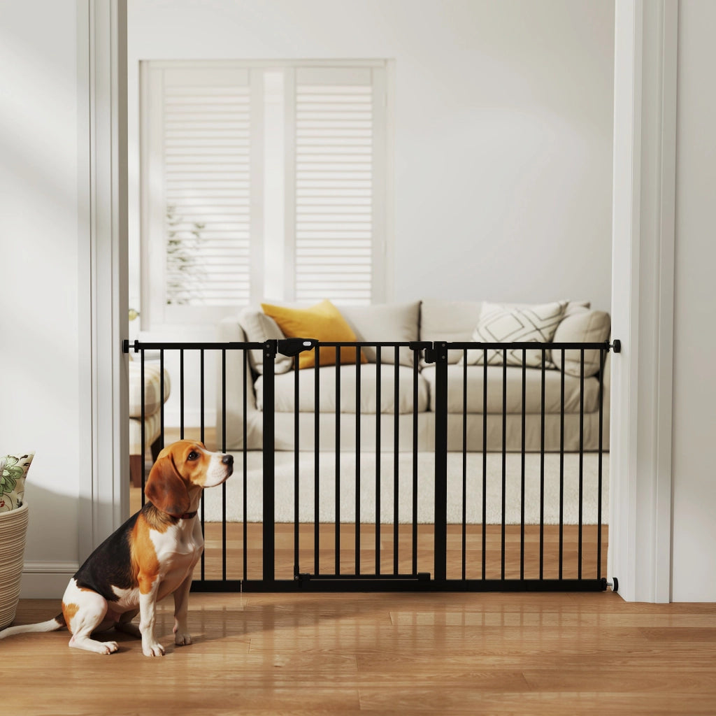 Barriera di sicurezza per animali ¨C zephmum ¨C nero con chiusura automatica e doppio blocco