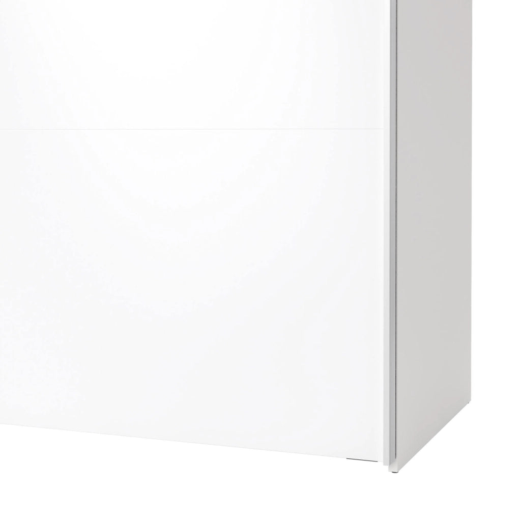 Guardaroba 2 ante Taxus, Mobile camera da letto, Cabina armadio portabiti, Armadio appendiabiti, 182x61 h220 cm, Bianco lucido