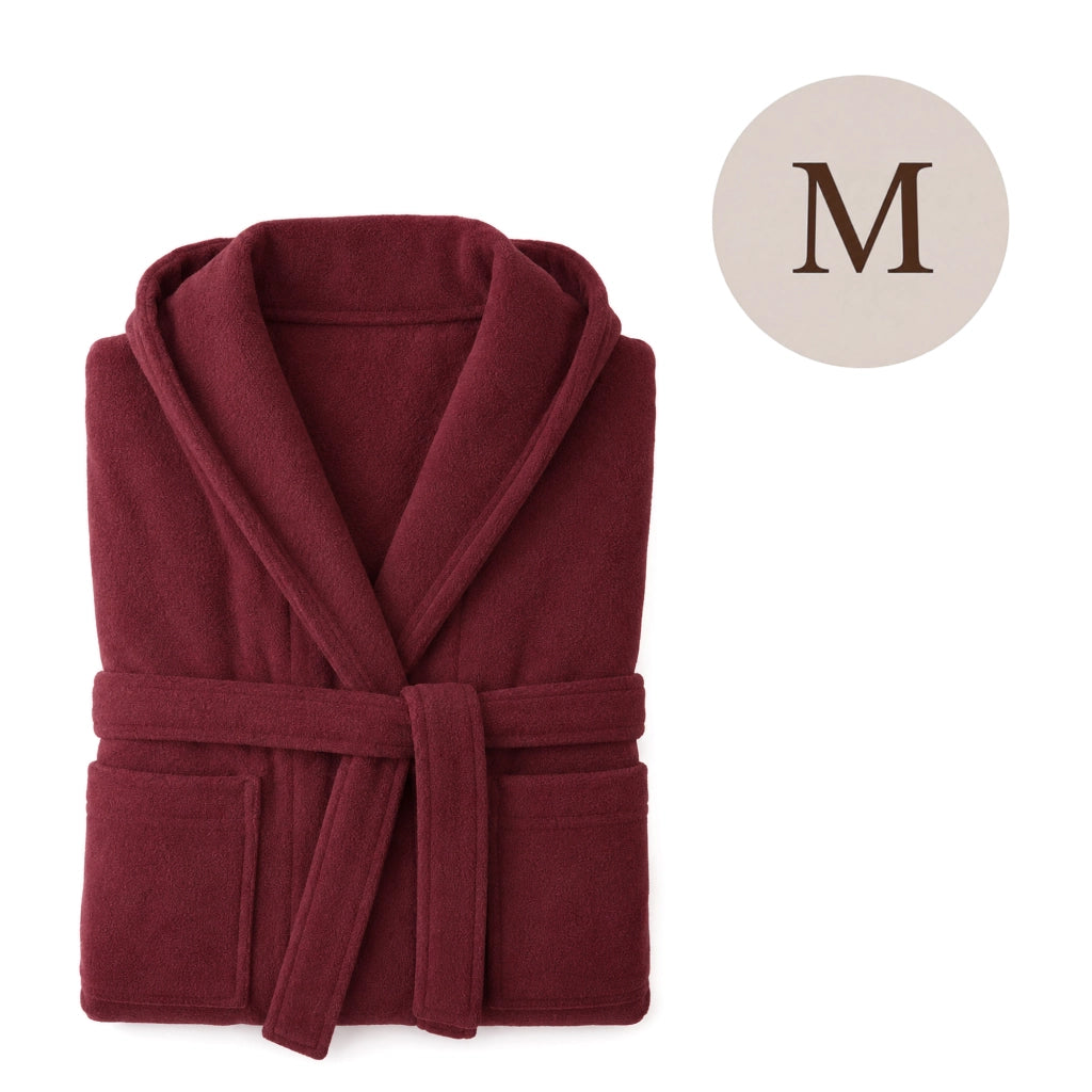 Satoka, Accappatoio 100% Cotone con Cappuccio, Rosso Bordeaux