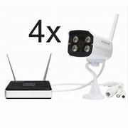 Trade Shop - Kit Telecamere Videosorveglianza Wifi Wireless Hd Ip Nvr Fino 100m Maxtech Kit-w001 -