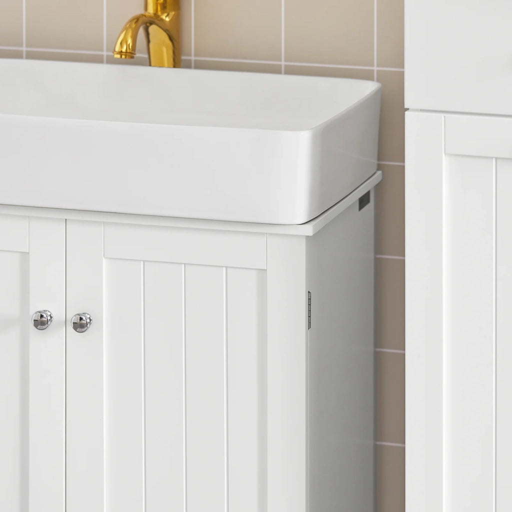 Mobile sottolavabo per Bagno con 2 Ante mobili bagno L60*P30*A60 cm Bianco BZR18-W
