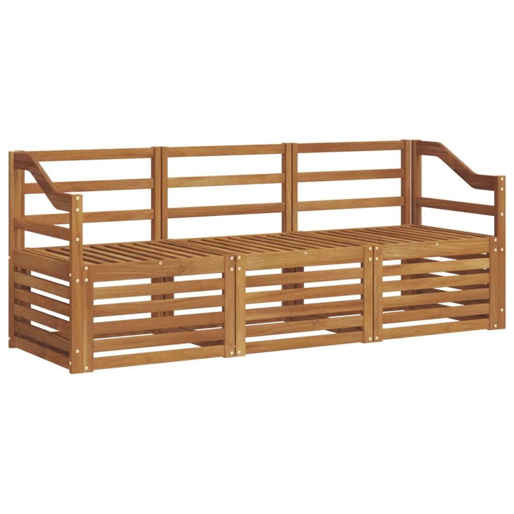 Set divani 3 pz Naturale Legno di Acacia Massello 3374304
