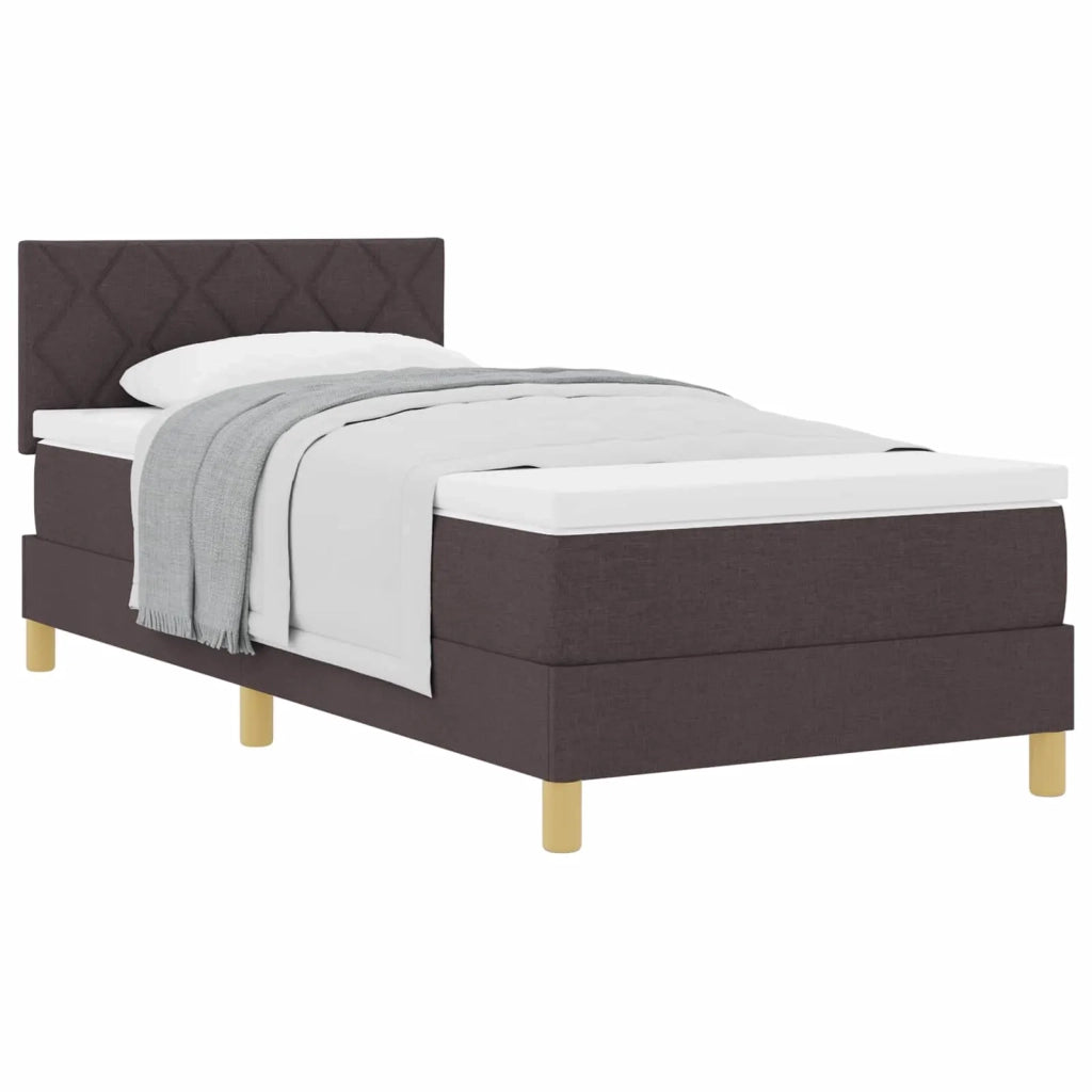 Letto a molle con cuscino Marrone Scuro 90 x 200 cm Tessuto 3338968