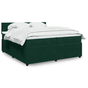 Giroletto a Molle con Materasso Verde Scuro 200x200 cm Velluto