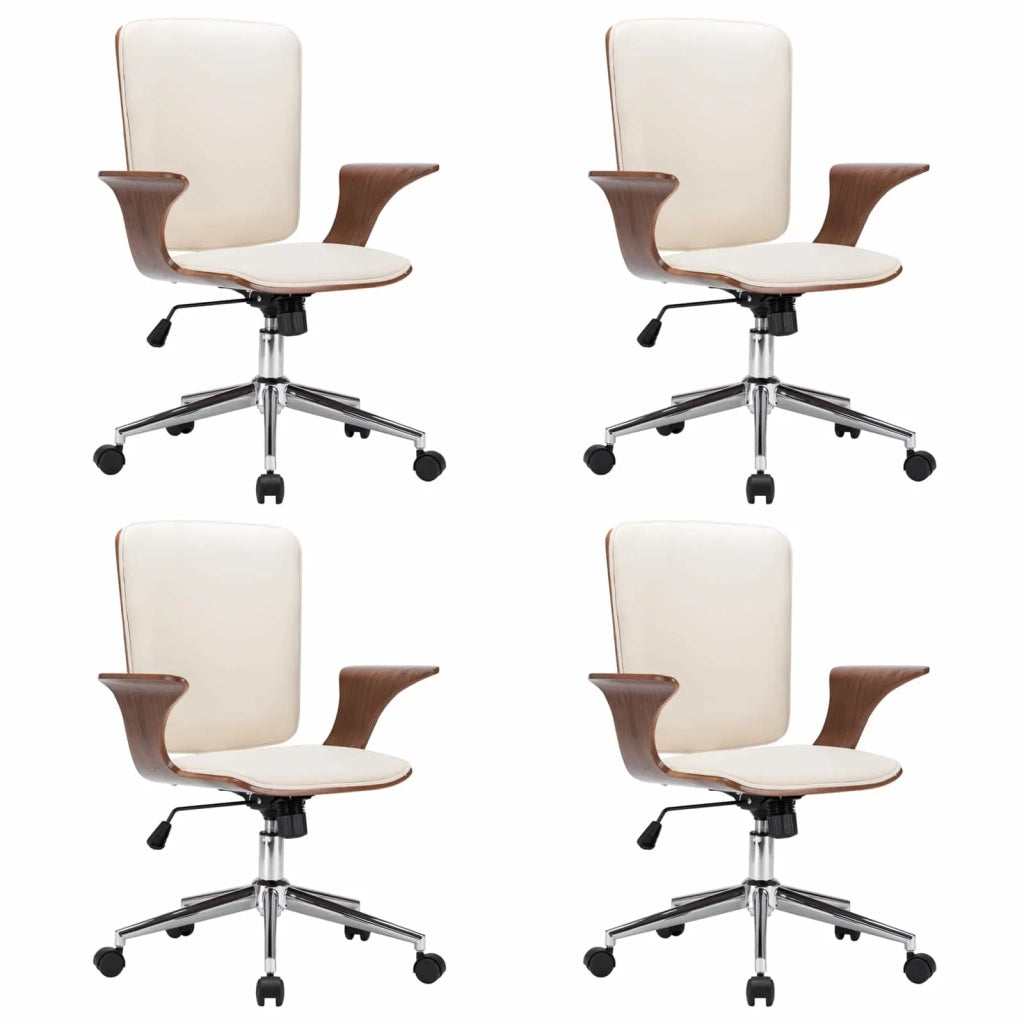 Sedie da Ufficio Girevoli con Poggiatesta 4 pz Similpelle 279483