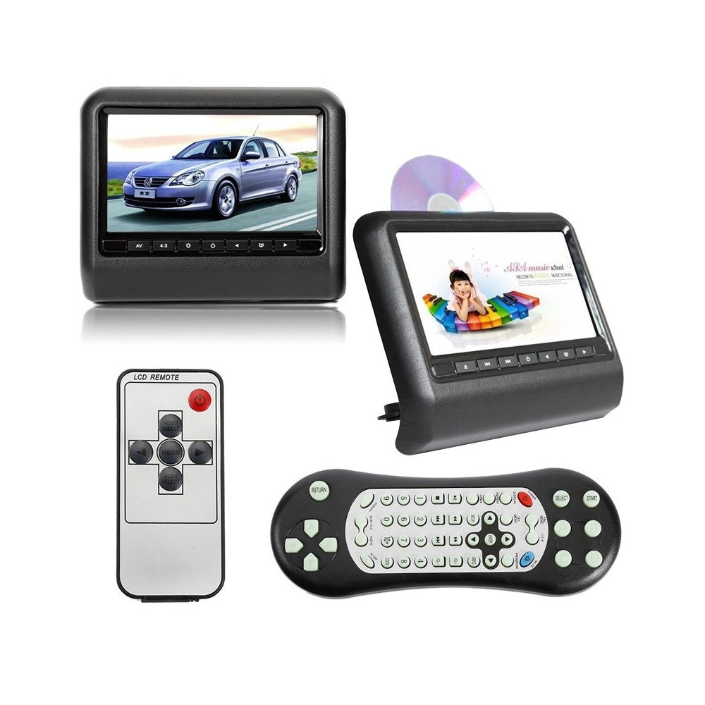 Trade Shop - Coppia Monitor Dvd Av 9 Pollici Poggiatesta Auto Monitor Universale Usb Sd Av -