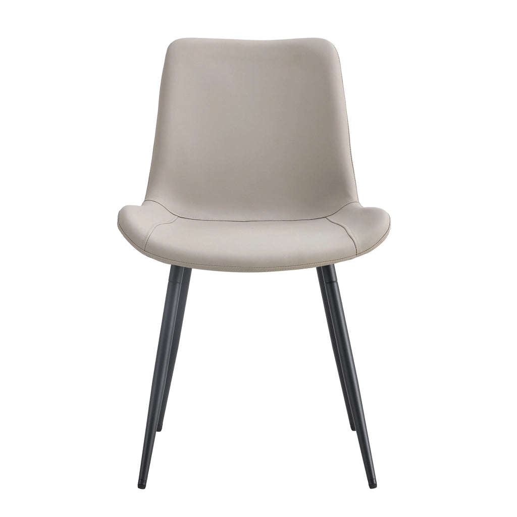 4 sedie da pranzo in similpelle con schienale ergonomico e piedi antiscivolo metallo nero grigio 75,5 × 58 × 51 cm