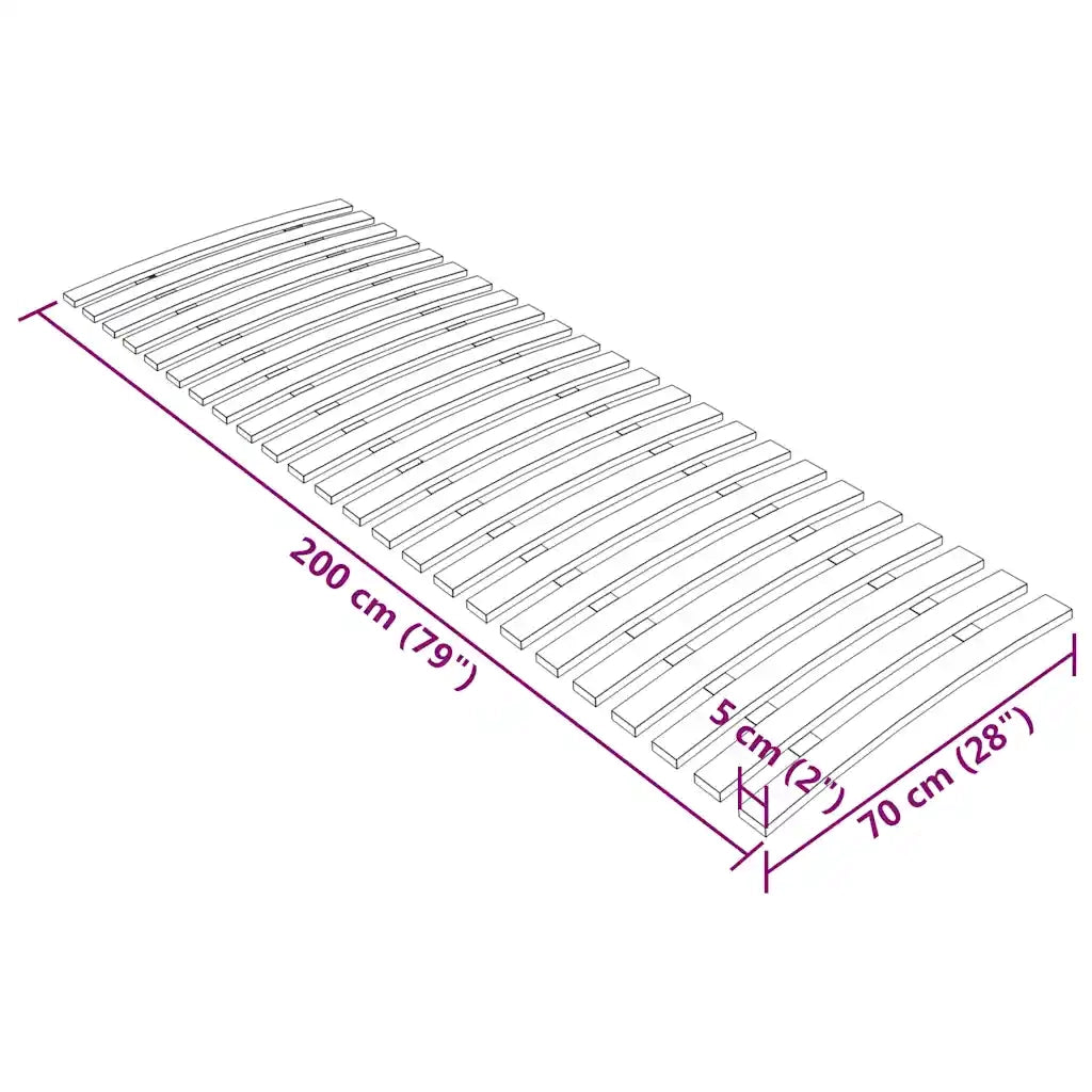 Rete di ricambio per letto con 24 doghe 70x200 cm 340075