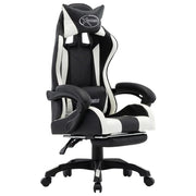 Sedia/seduta girevole da ufficio per uso computer studio videogiochi e con poggiapiedi similpelle bianca 02_0024222