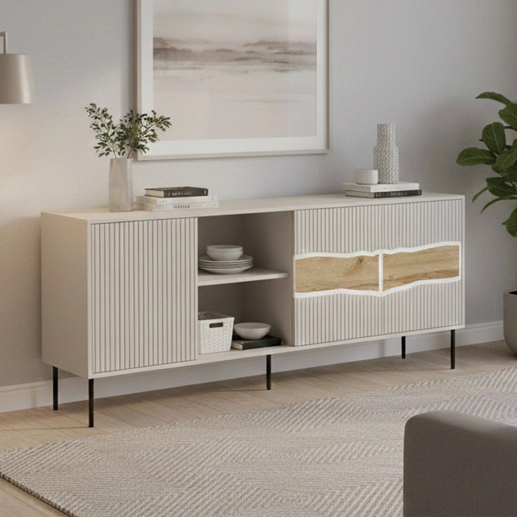 Madia Mestrino, Credenza un Ripiano, 190x40x80h cm Beige