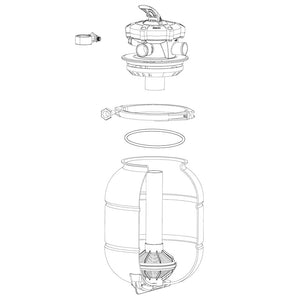 Filtro a sabbia con pompa autoadescante e valvola a 5 posizioni HZS-300, 380W, filtraggio acqua piscina