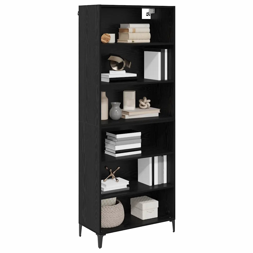 Credenza Rovere Nero 69,5 x 34 x 180 cm Legno multistrato 3416188