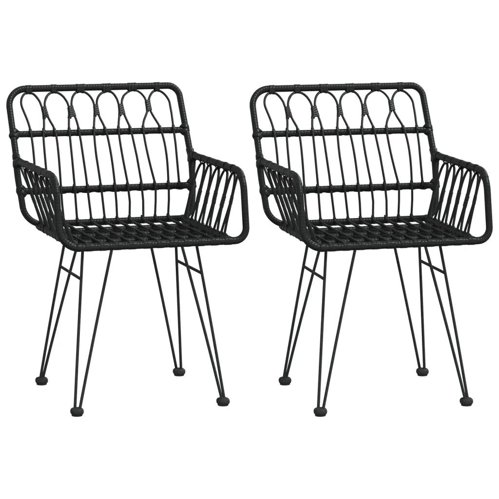 Set da Pranzo da Giardino 3 pz Nero in Polyrattan 3157852