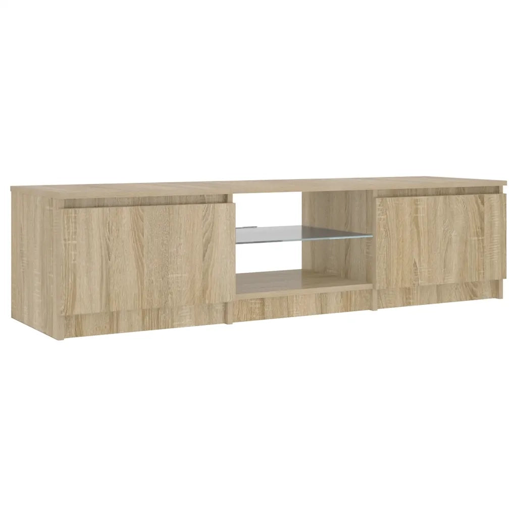 Mobile Porta TV con Luci LED Rovere Fumo 140x40x35,5 cm cod mxl 9219