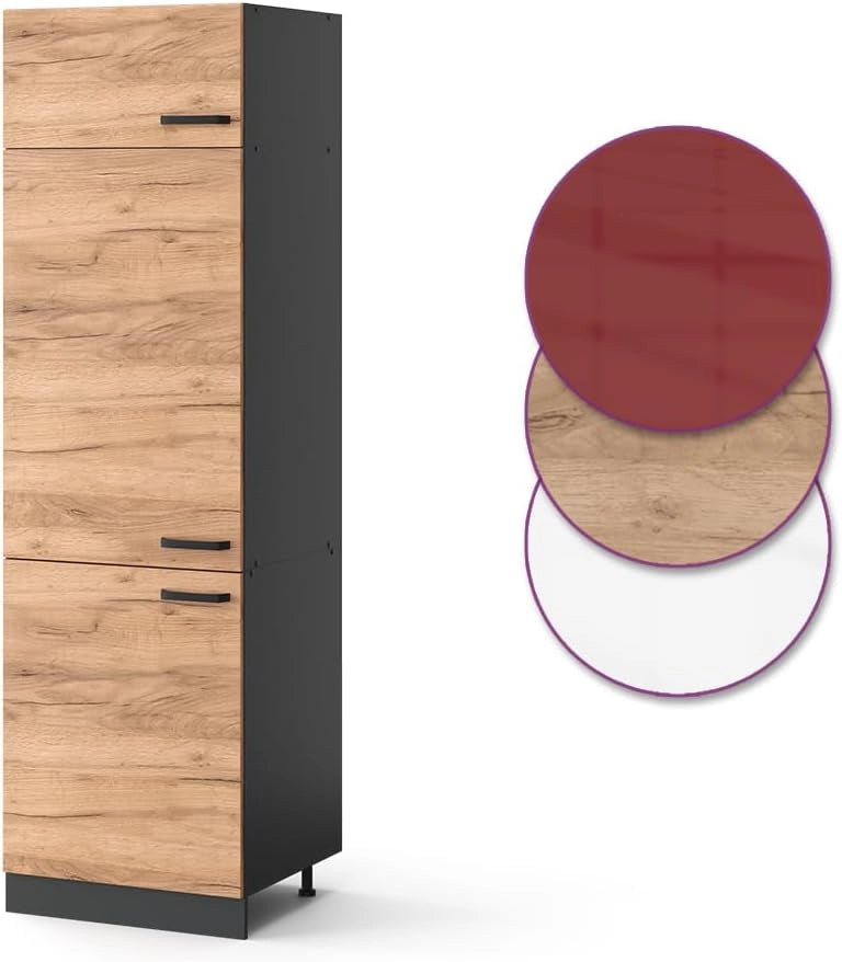 Armadio frigorifero R-Line, Quercia dorata, 60 cm, per la libera combinazione all'interno di sistemi cucina modulari