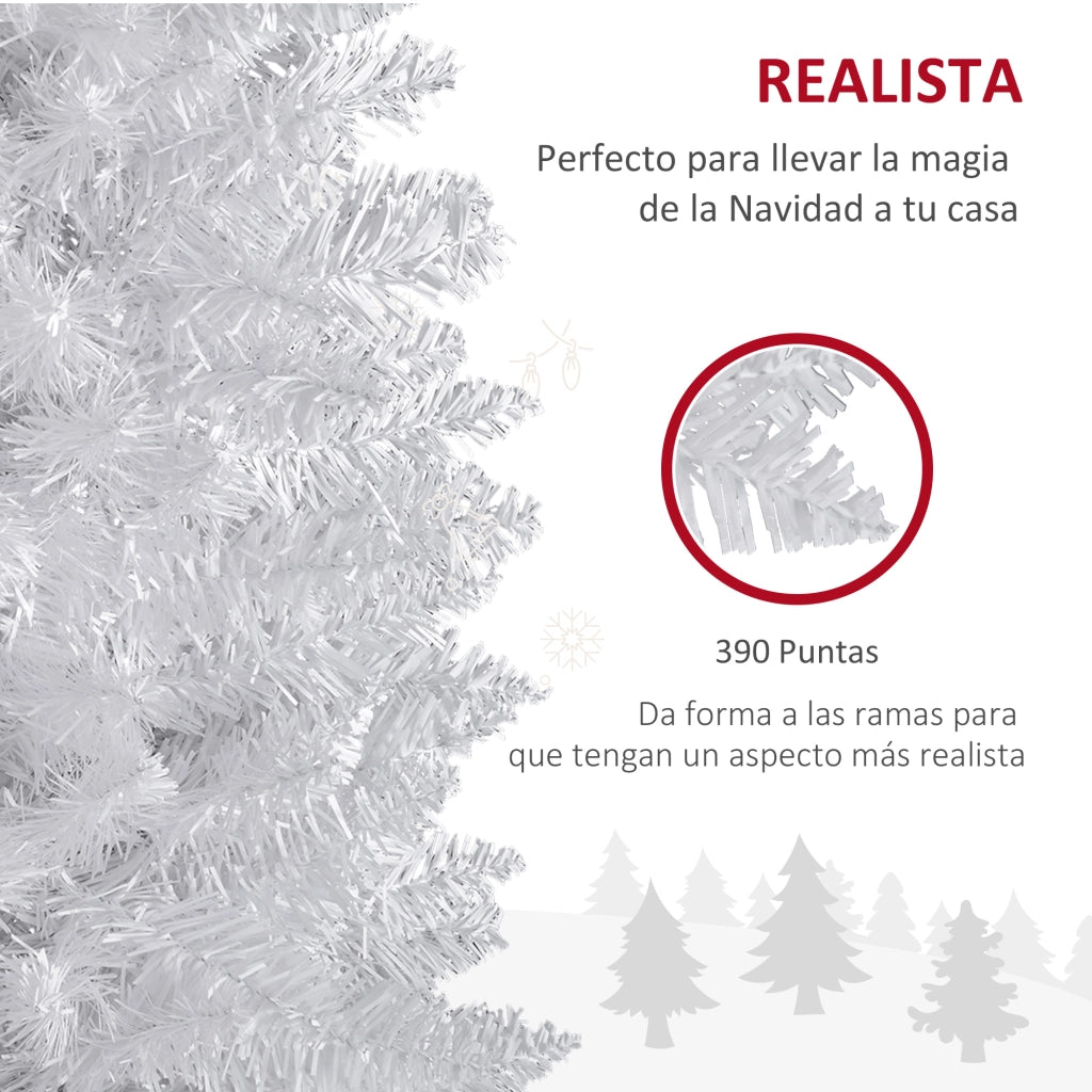 Albero di Natale Artificiale 180 cm con Base ¨C zephmum ¨C Bianco