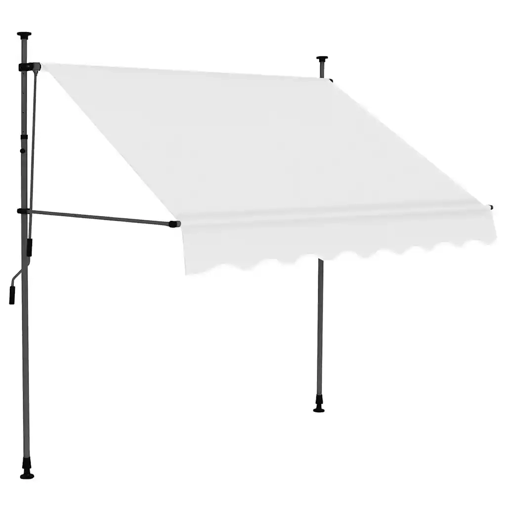Tenda da Sole Retrattile Manuale con LED-Tenda parasole per Patio 150 cm Crema