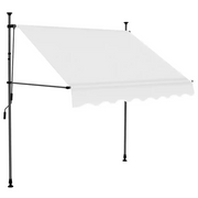Tenda da Sole Retrattile Manuale con LED-Tenda parasole per Patio 150 cm Crema