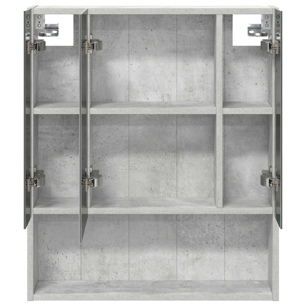 Mobiletto per specchio da bagno con lo scaffale Grigio cemento 889186