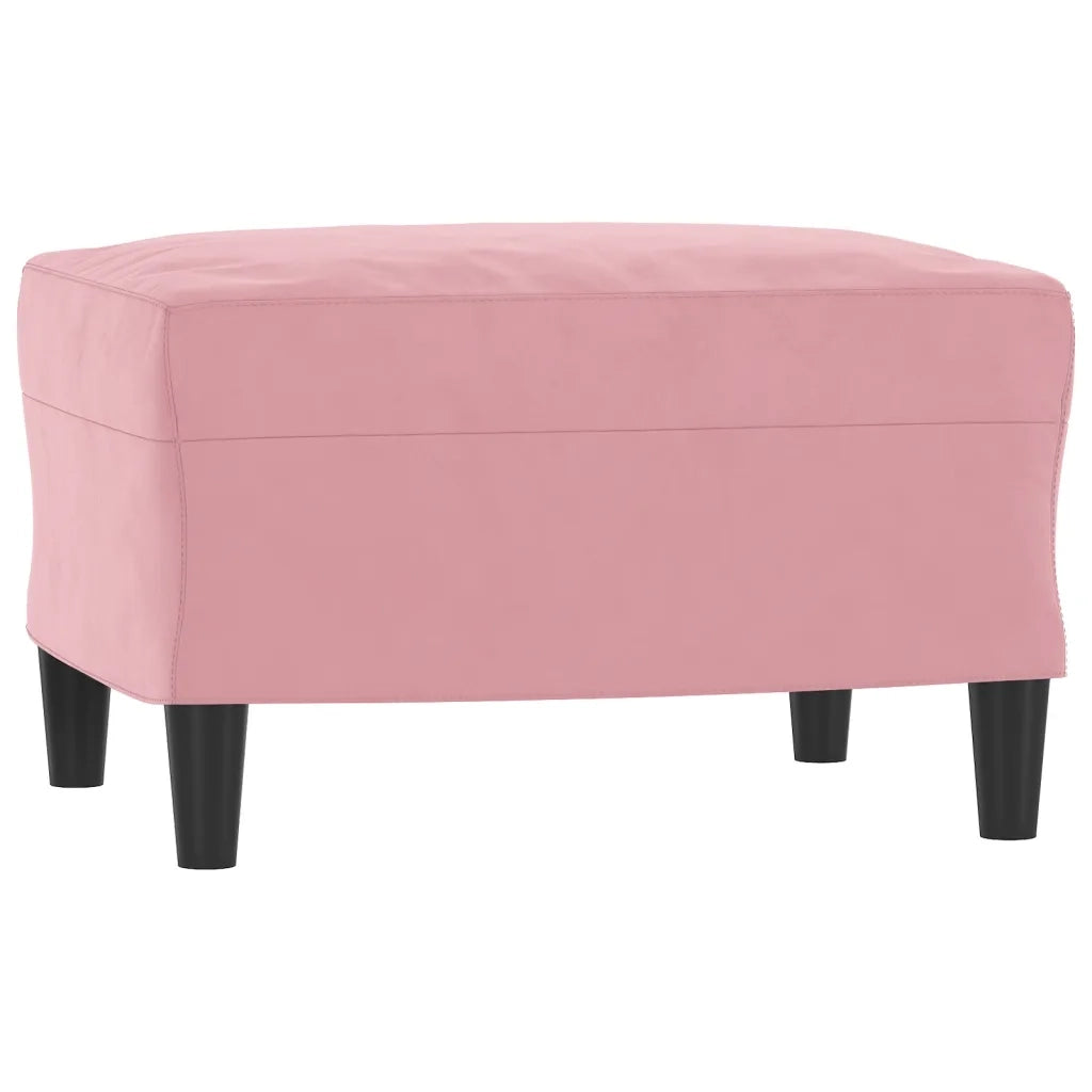Divano Sedia-Poltrona con Poggiapiedi Rosa 60 cm Velluto 154624