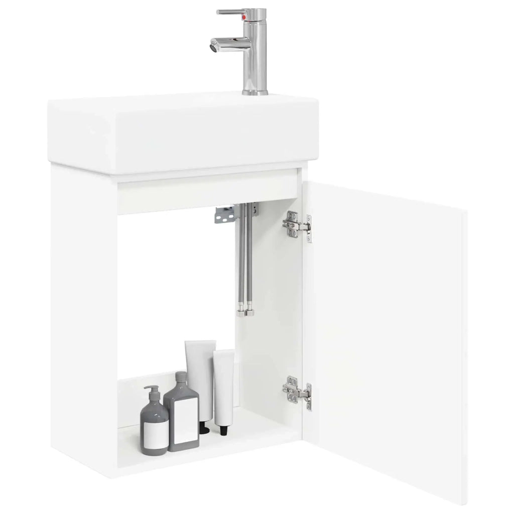 Mobile bagno con rubinetto Bianco 45,5 x 22,5 x 84 cm 889471