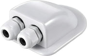 Connettore schienale per cavi solari, ingresso impermeabile, IP68, ABS, doppio passaggio cavi per pannelli solari camper (bianco)