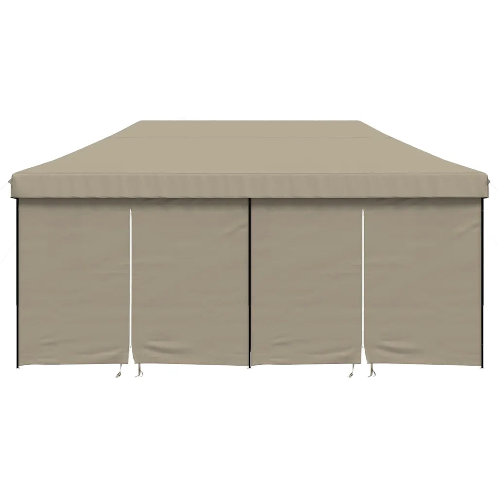 Tendone per Feste Pieghevole Pop-Up con 4 Pareti Tortora 4004954