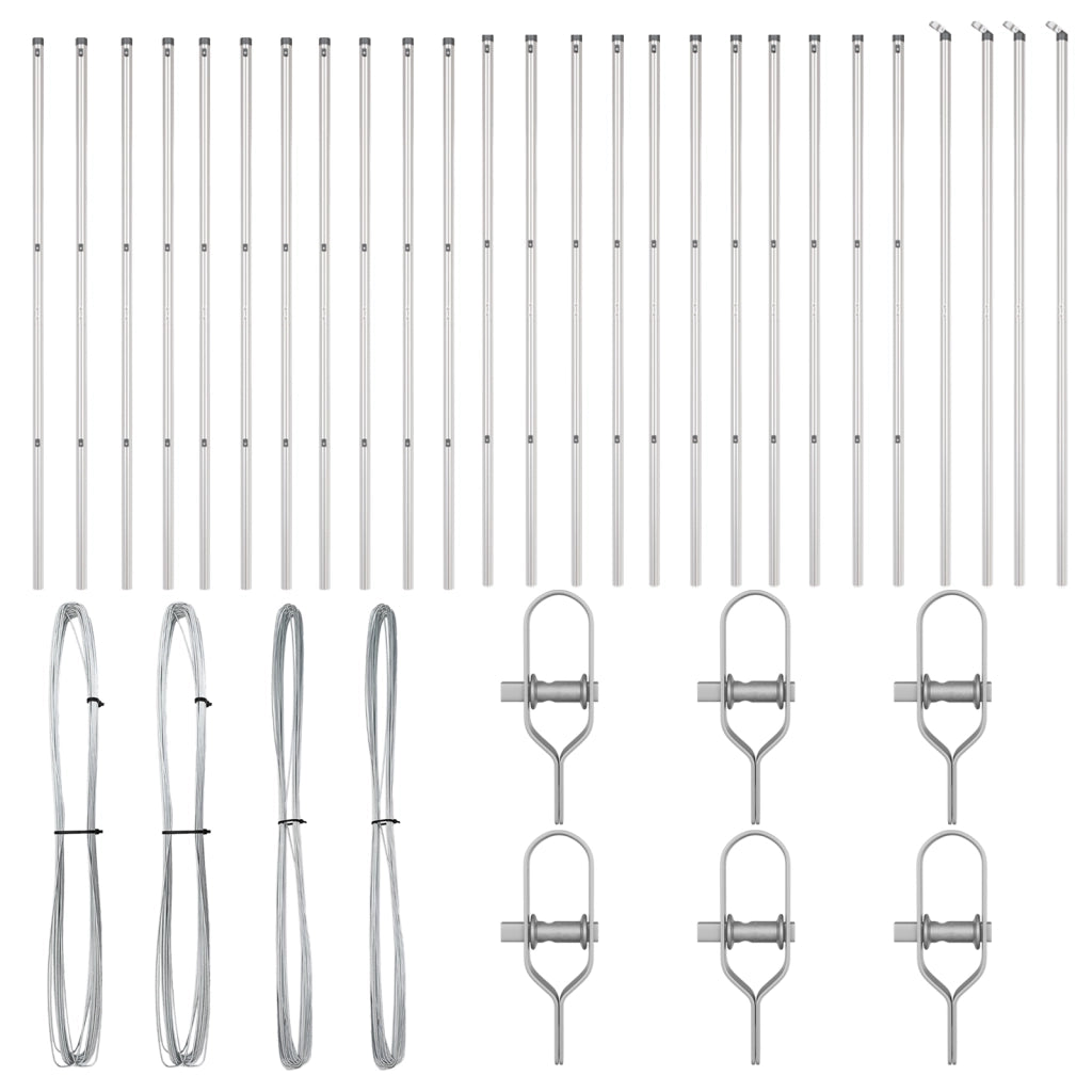 Pali 26 pcs Ã˜32 mm 190 cm Acciaio Galvanizzato