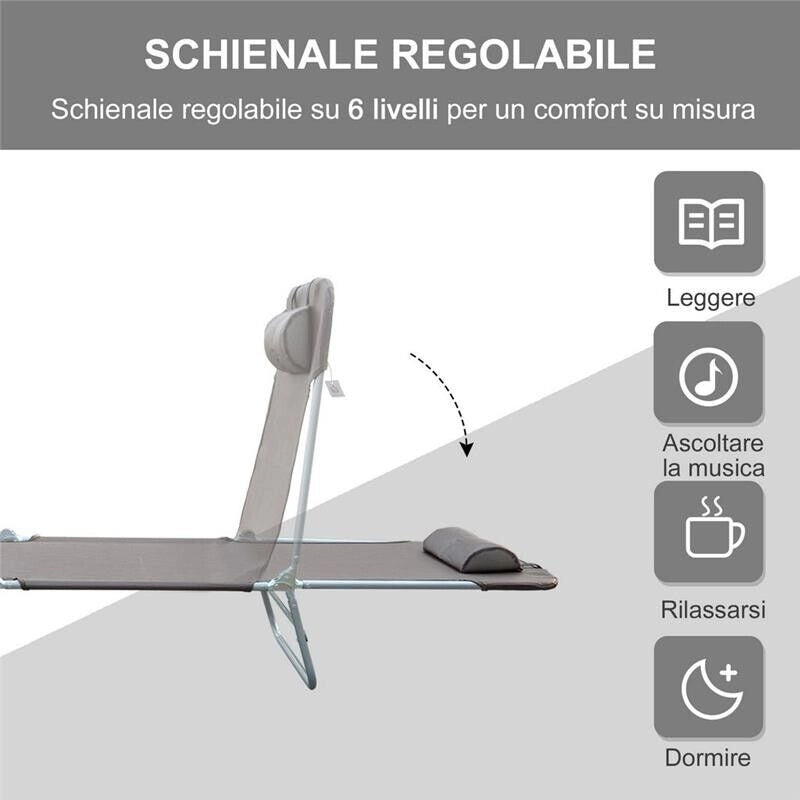 LETTINO PRENDISOLE PIEGHEVOLE 182 X 56 X 24.5 CM MARRONE