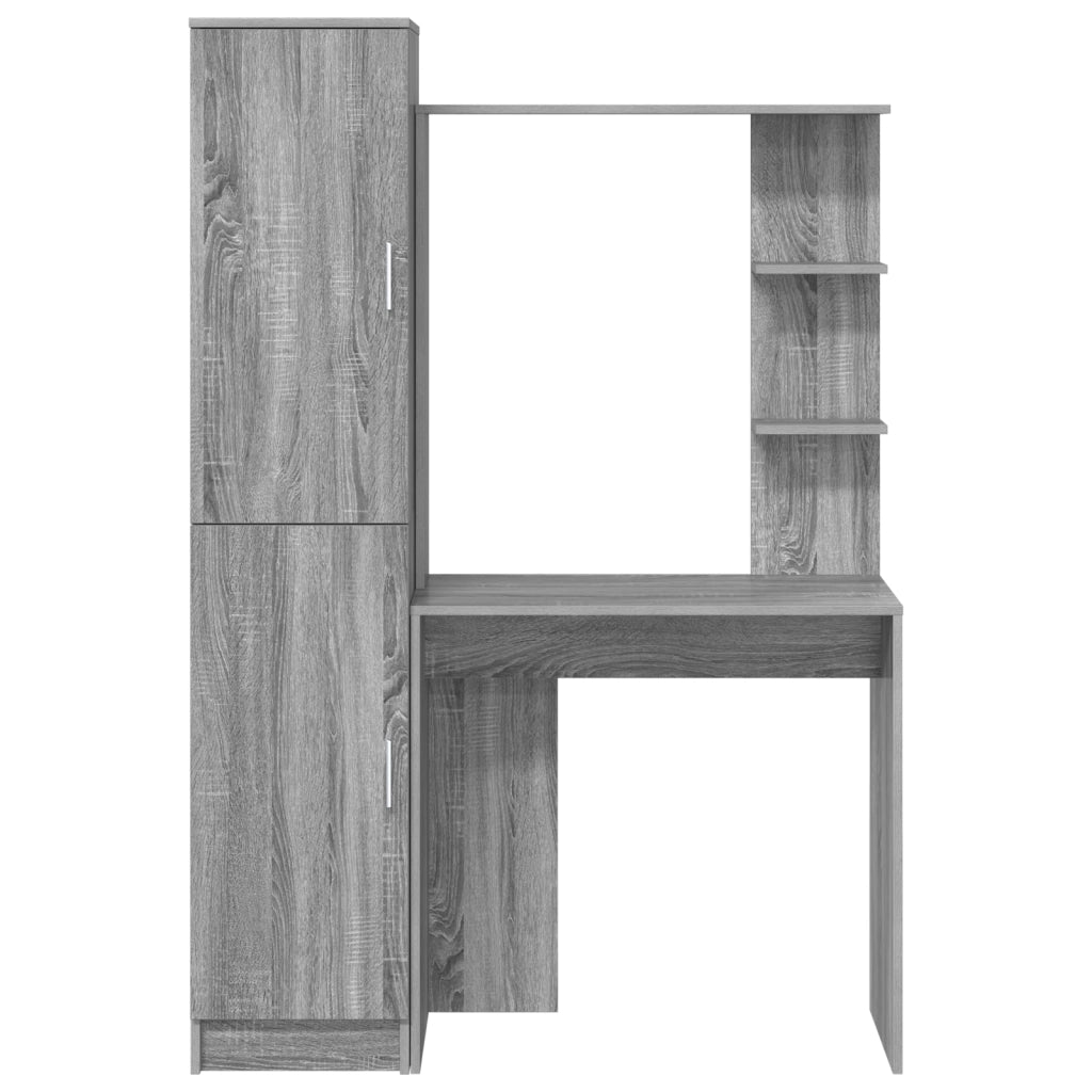 Scrivania con stoccaggio Grigio Sonoma Legno ingegnerizzato