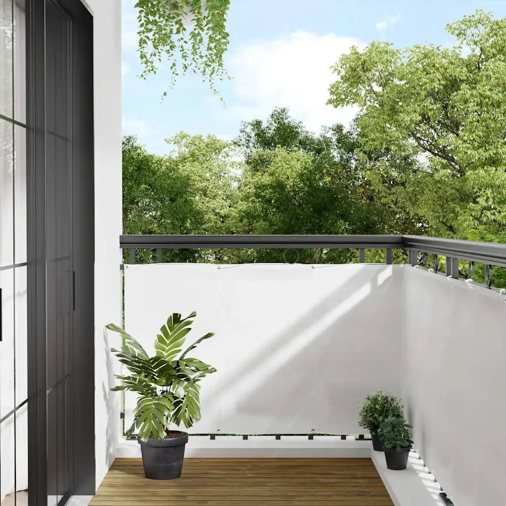 Paravento da Balcone-Pannello per balcone Bianco 90x800 cm 100% Poliestere Oxford
