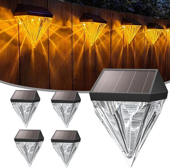 Illuminazione esterna per giardino su energia solare acqua resistente 4 pezzi lampade solari per esterno per giardino cortile terrazza scalini muro