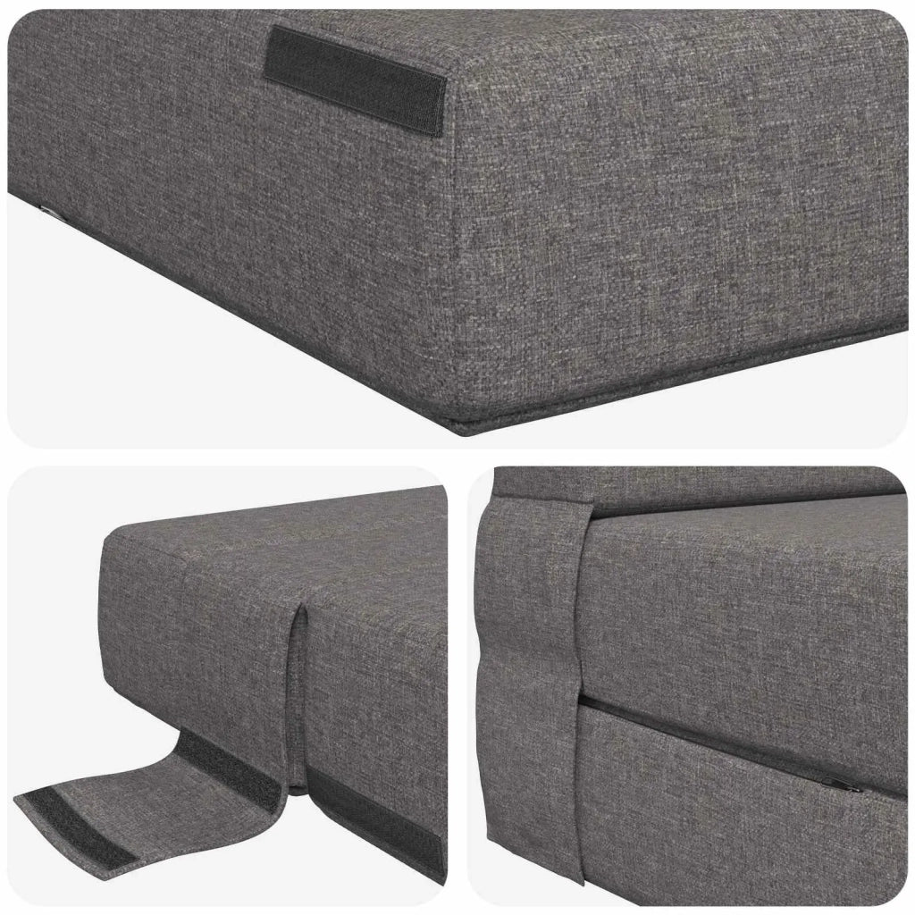 Divano Letto Pieghevole Grigio Chiaro 70 x 80 x 60 cm Tessuto 900085