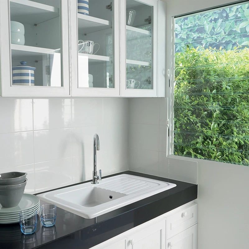 Lavello da incasso in ceramica C280 1 vaschetta 90×50 – Bianco