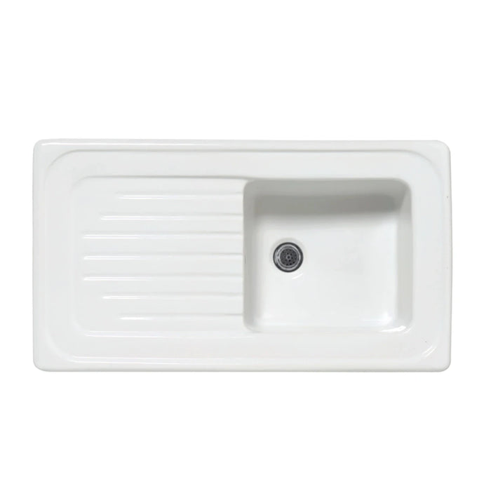 Lavello da incasso in ceramica C280 1 vaschetta 90×50 – Bianco