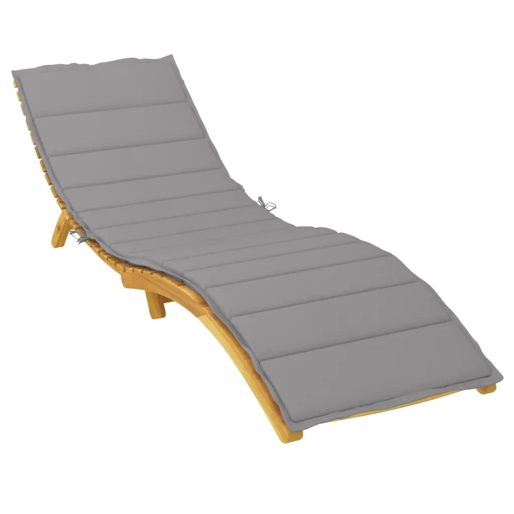 Cuscino per Lettino Prendisole Grigio 200x70x3 cm in Tessuto