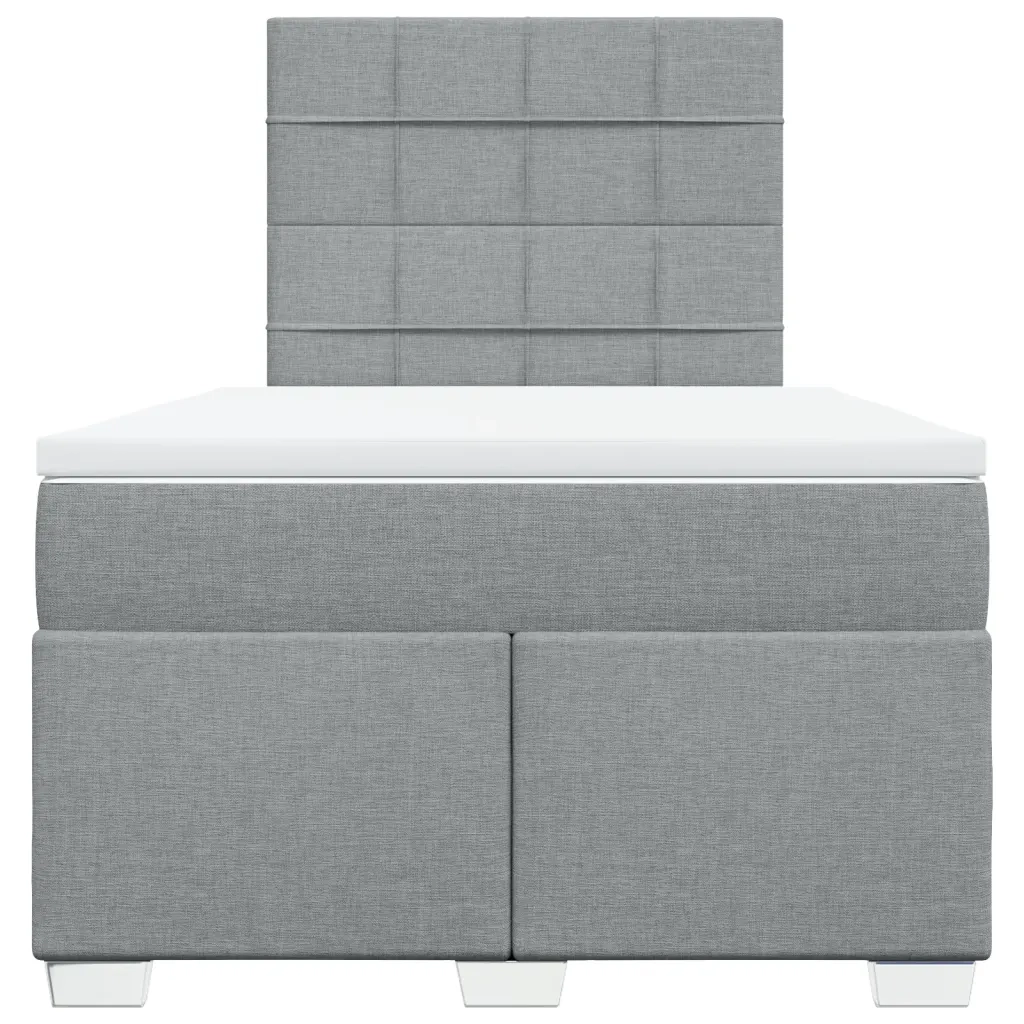 Giroletto a Molle con Materasso Grigio Chiaro 120x200cm Tessuto 3290455