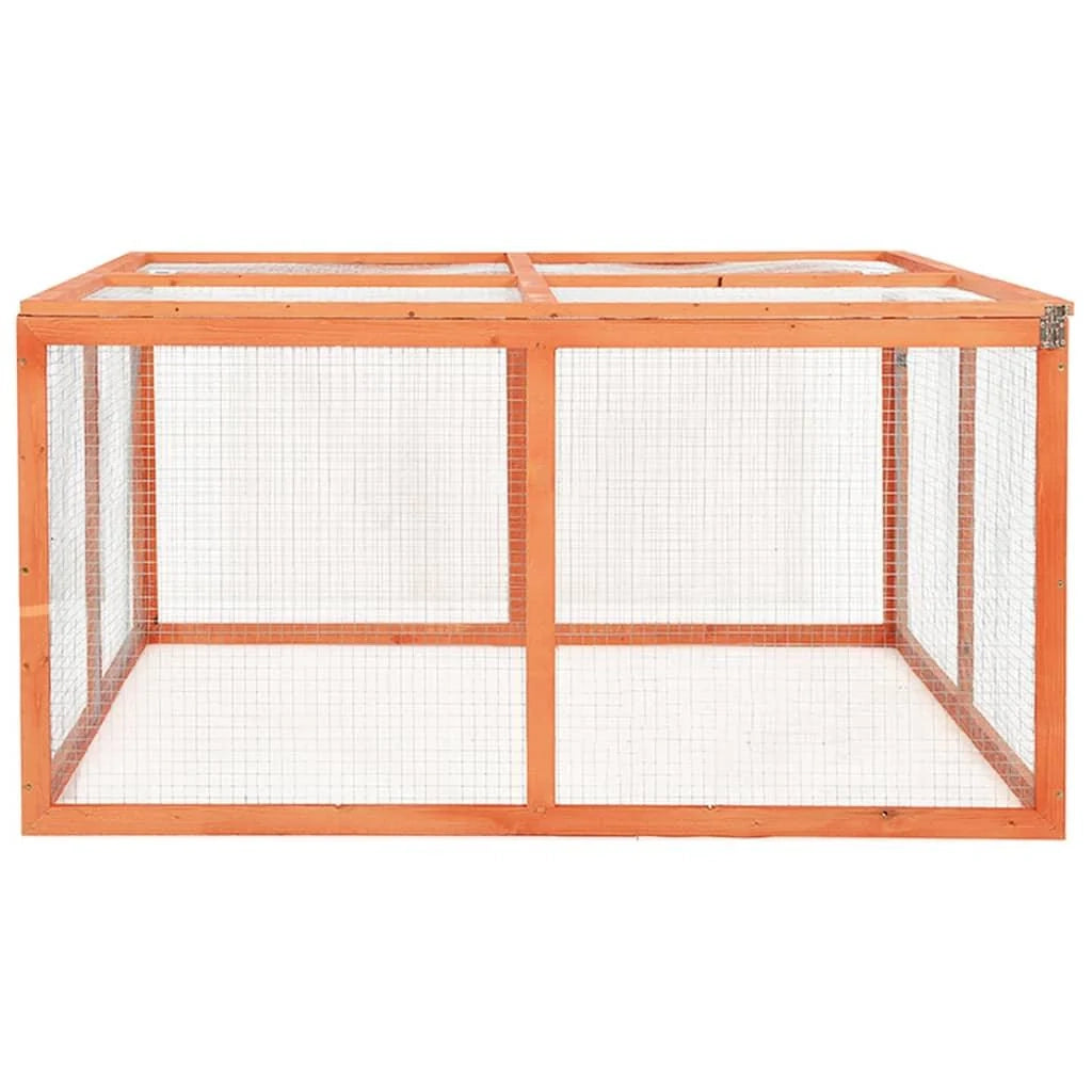 Gabbia per conigli 124 x 120 x 60 cm in legno massello di abete 02_0000579