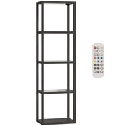 Lampada da terra RGB con ripiani in vetro, lampada da terra a LED a 4 livelli con telecomando, sincronizzazione musicale, nera