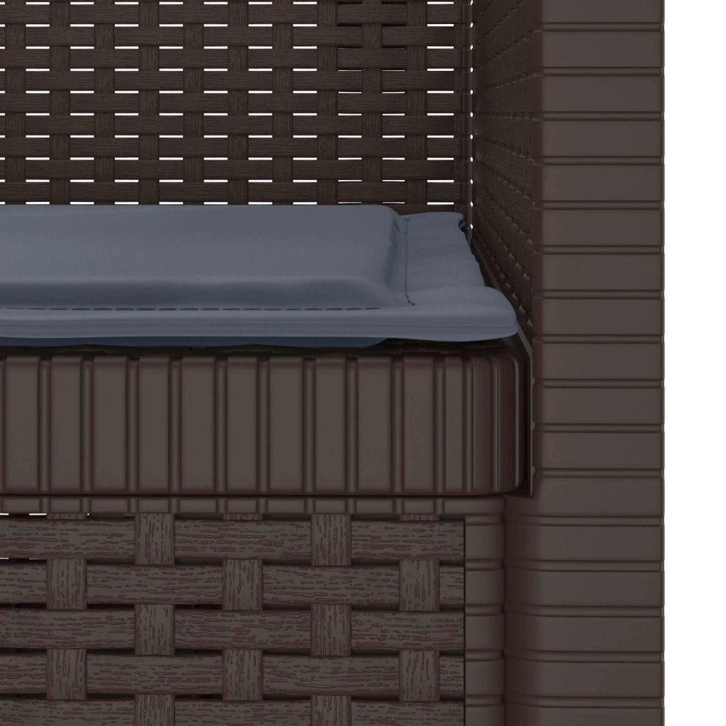Sedia da giardino-Poltrona a 1 Posto con Cuscino Aspetto Rattan PP Marrone 975566
